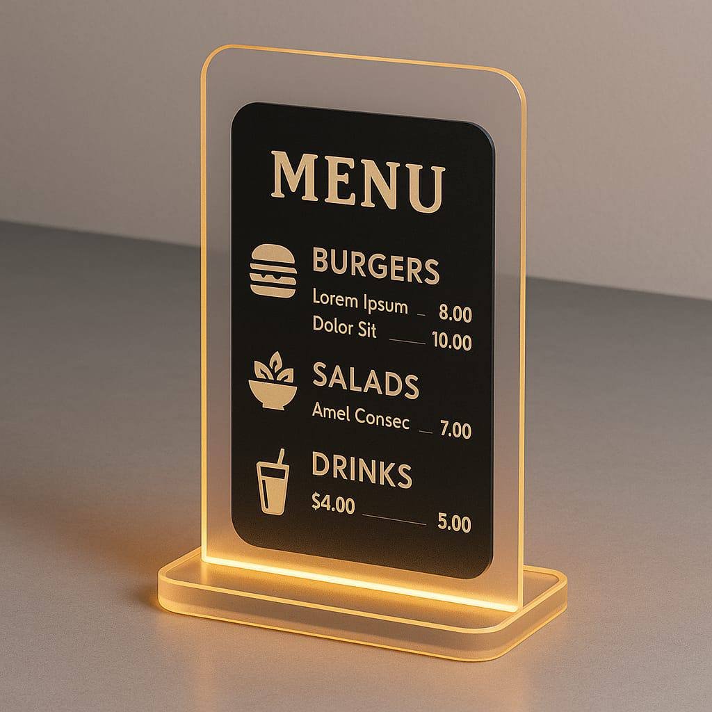Custom Acrylic Menu Board for Cafés & Restaurants - Image 2