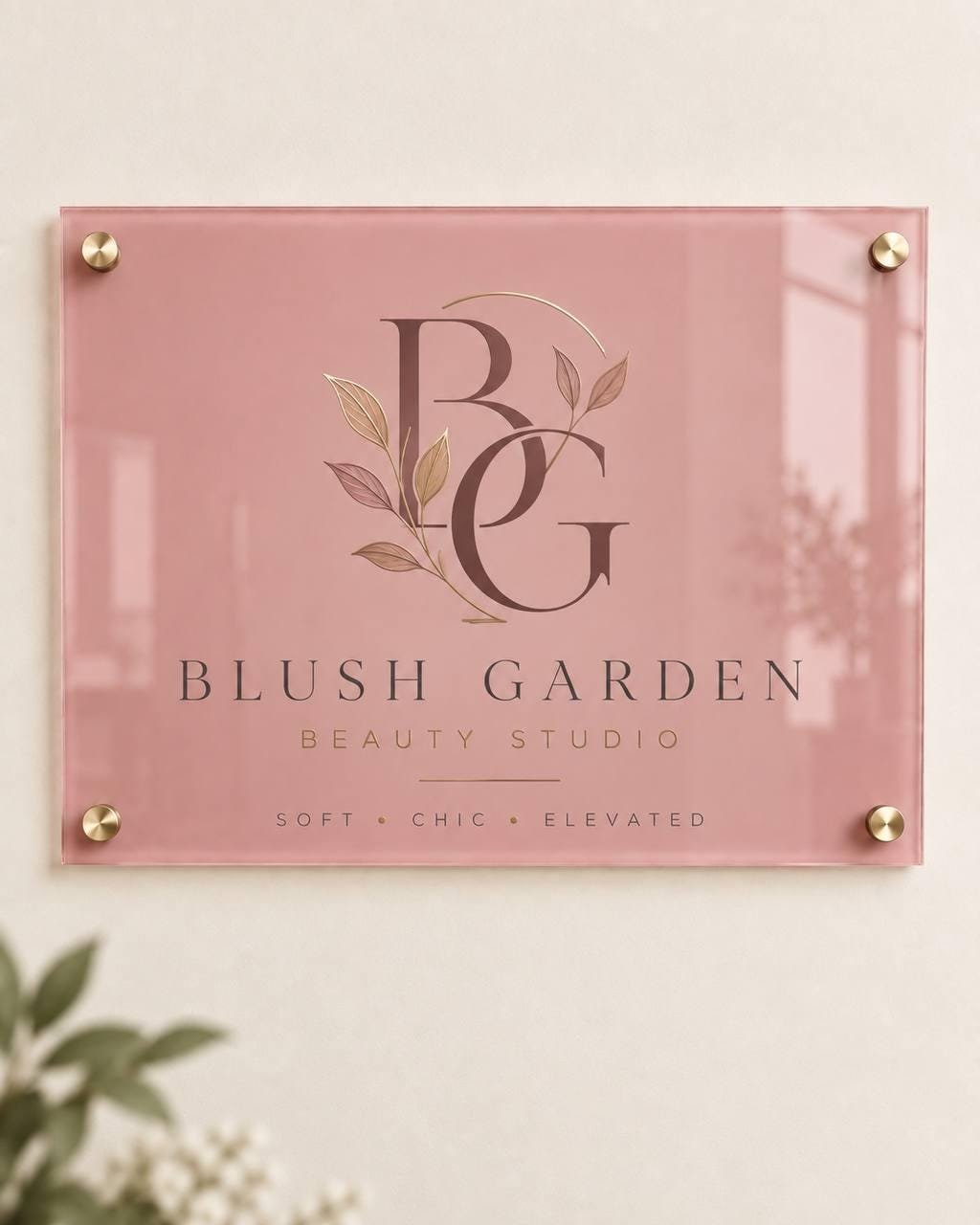 Illustrative example 6 of a custom acrylic business logo sign.