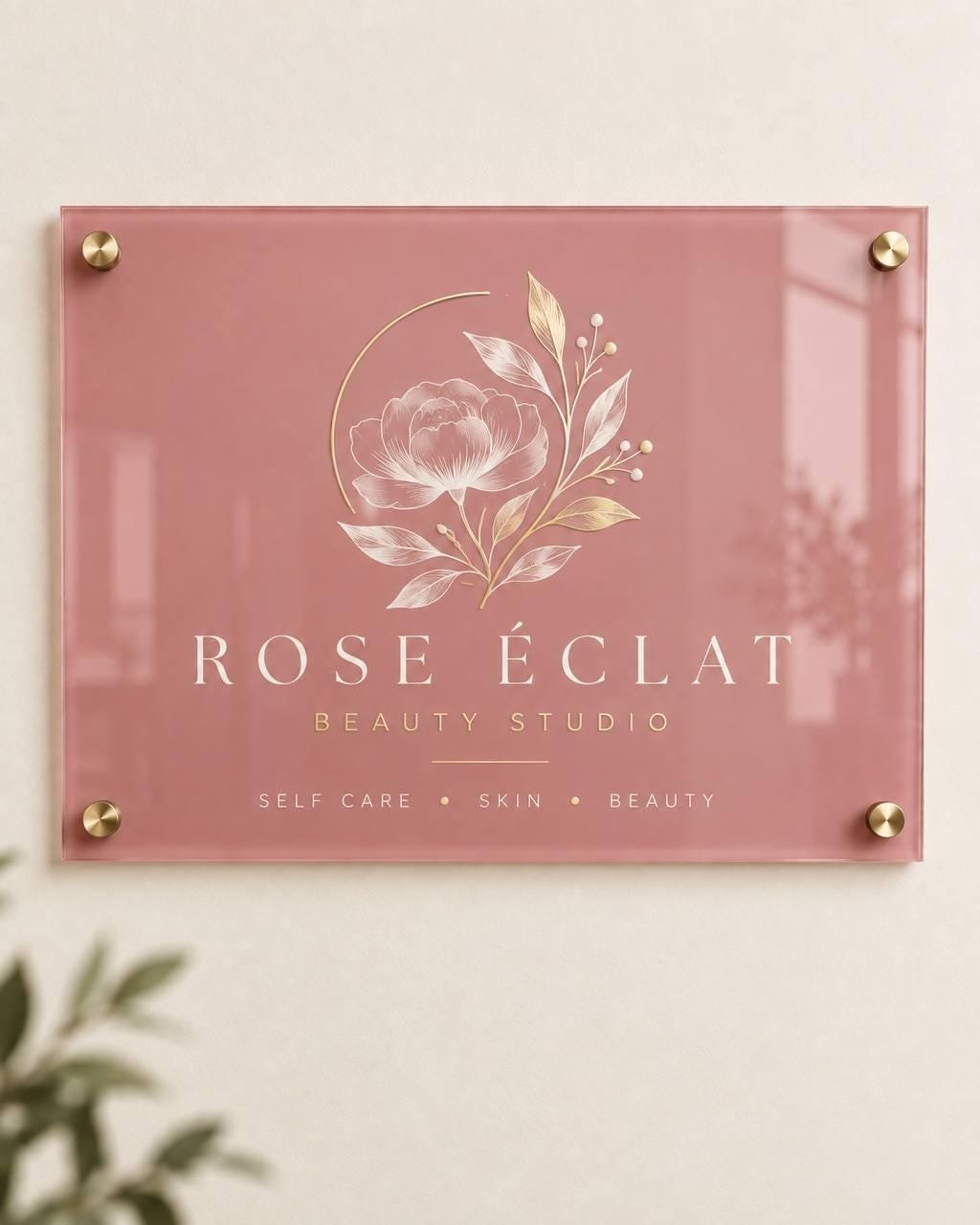 Illustrative example 7 of a custom acrylic business logo sign.