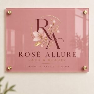 Illustrative example 1 of a custom acrylic business logo sign.