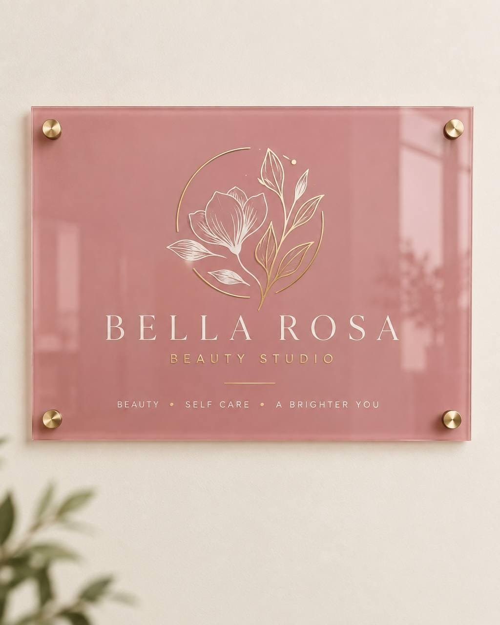 Illustrative example 8 of a custom acrylic business logo sign.