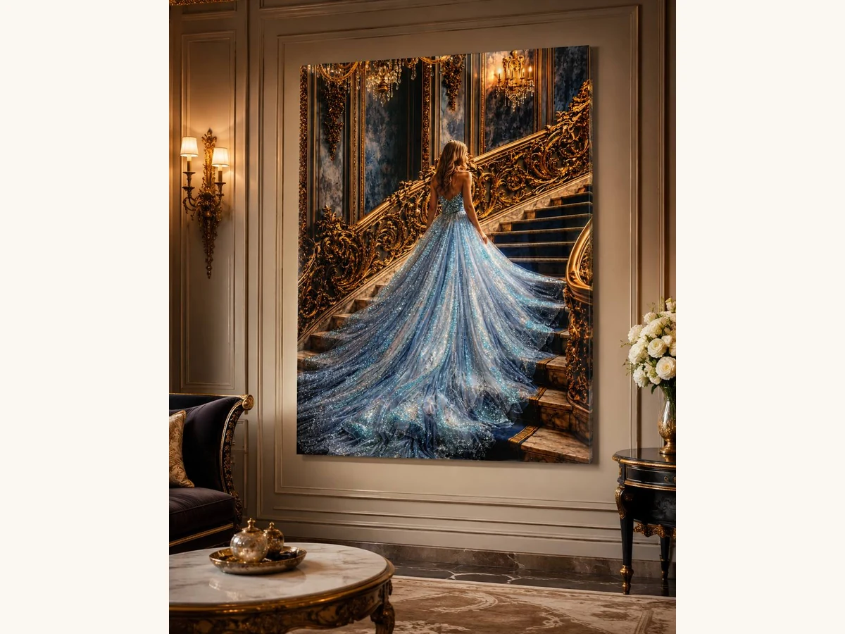 Blue gown portrait wall art
